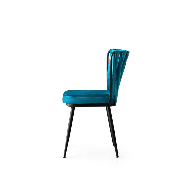 Set di 2 sedie da pranzo in velluto Kusa 158 Blu (8)