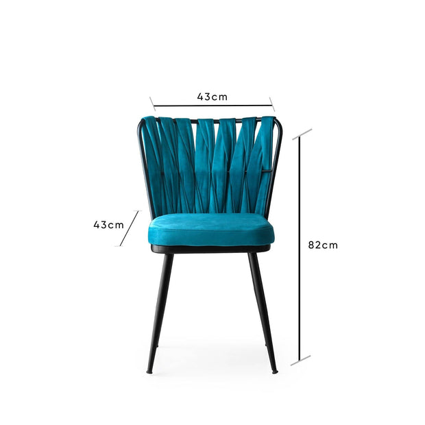 Set di 2 sedie da pranzo in velluto Kusa 158 Blu (10)