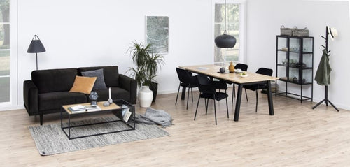 Set di 2 sedie da pranzo in velluto Limana Nero (1)