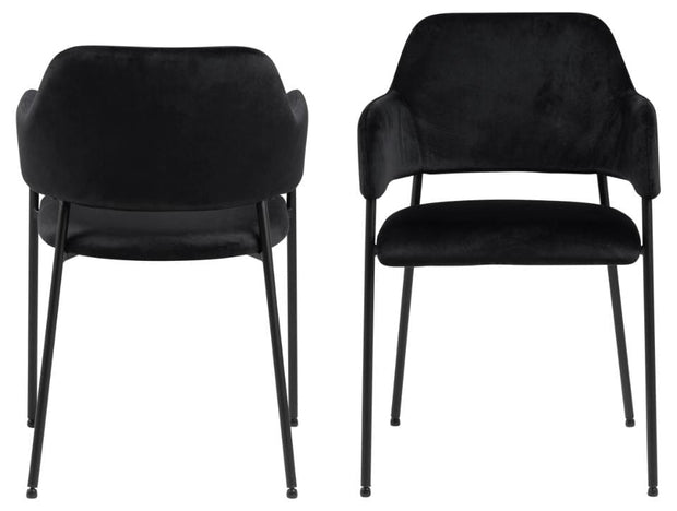 Set di 2 sedie da pranzo in velluto Limana Nero (3)