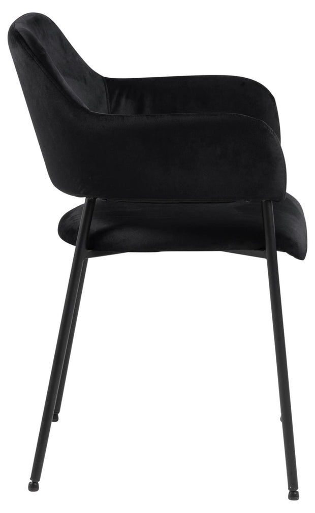 Set di 2 sedie da pranzo in velluto Limana Nero (5)