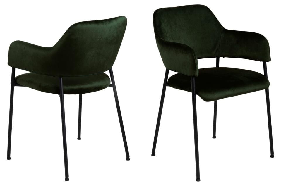 Set di 2 sedie da pranzo in velluto Limana Verde