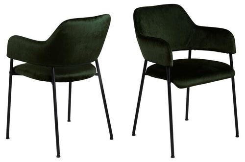 Set di 2 sedie da pranzo in velluto Limana Verde