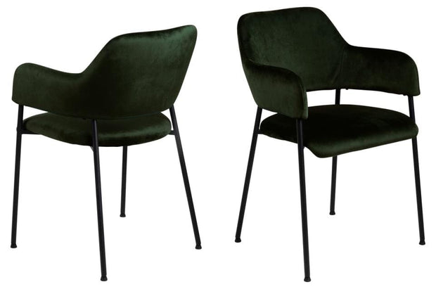 Set di 2 sedie da pranzo in velluto Limana Verde