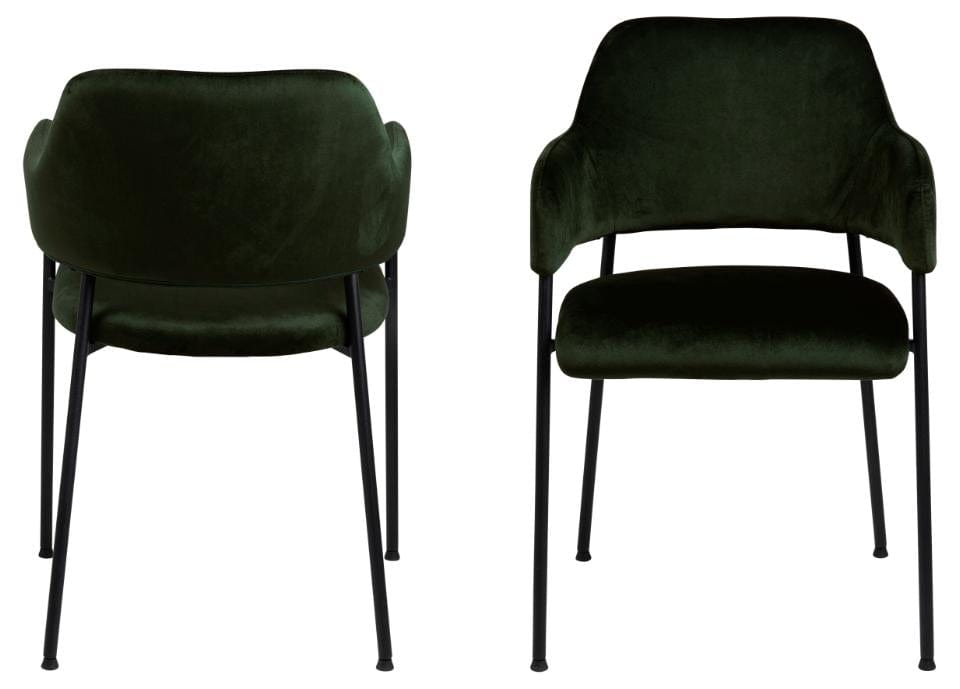 Set di 2 sedie da pranzo in velluto Limana Verde (2)