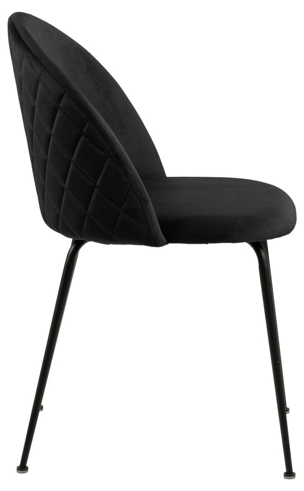Set di 2 sedie da pranzo in velluto Louise Nero (4)