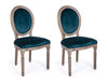 Set di 2 sedie da pranzo in velluto Mathilde Blu