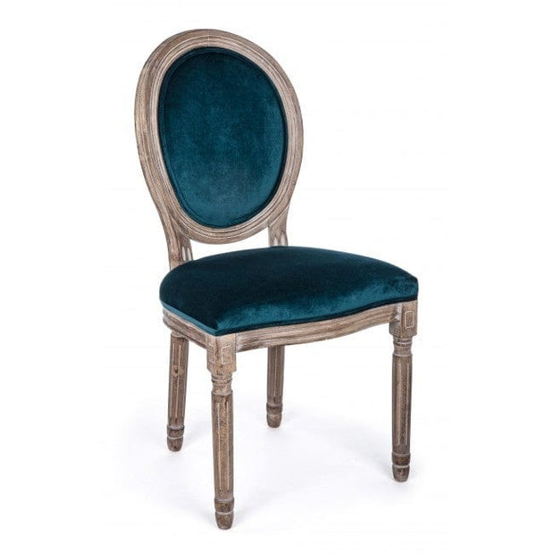 Set di 2 sedie da pranzo in velluto Mathilde Blu (2)