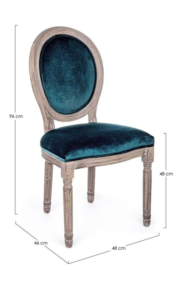 Set di 2 sedie da pranzo in velluto Mathilde Blu (4)