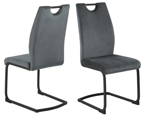 Set di 2 sedie da pranzo in velluto Ulla Grigio