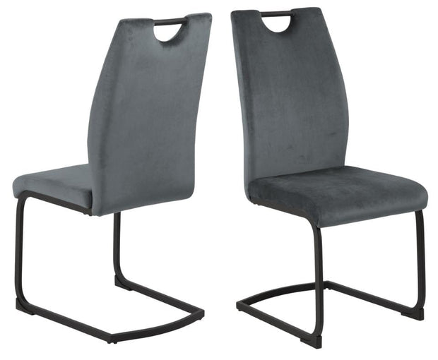 Set di 2 sedie da pranzo in velluto Ulla Grigio