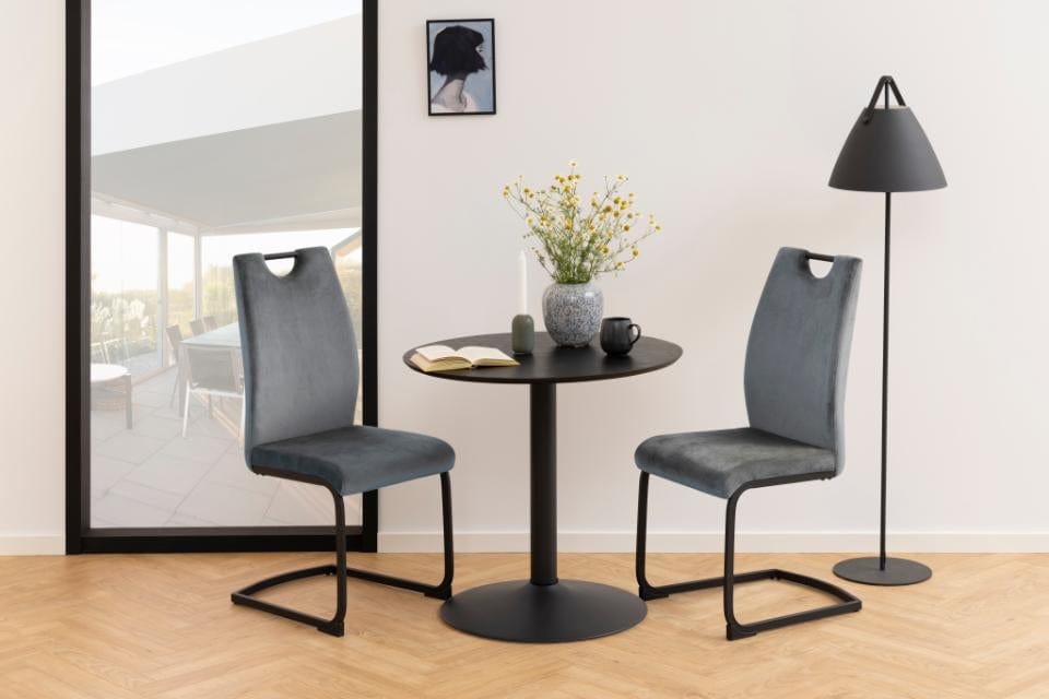 Set di 2 sedie da pranzo in velluto Ulla Grigio (1)