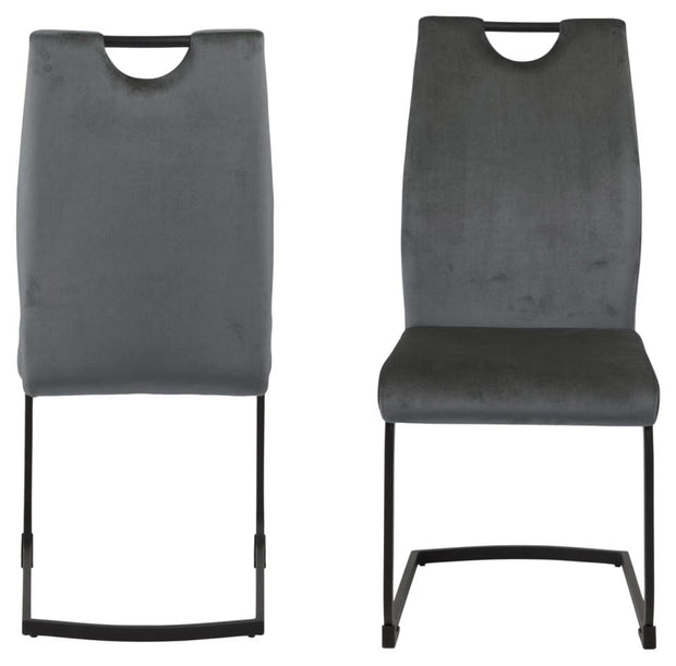 Set di 2 sedie da pranzo in velluto Ulla Grigio (3)