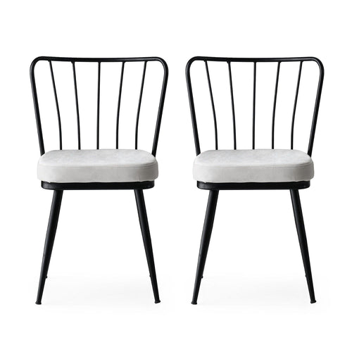 Set di 2 sedie da pranzo in velluto Yildiz 186 Grigio