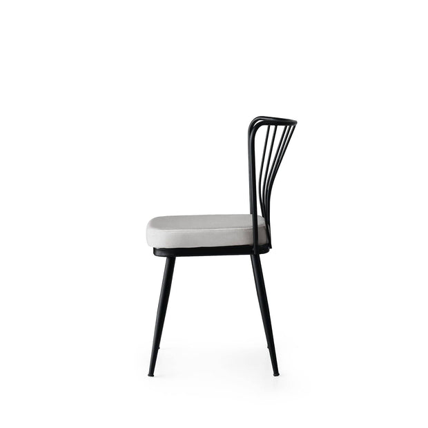 Set di 2 sedie da pranzo in velluto Yildiz 186 Grigio (5)