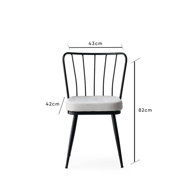 Set di 2 sedie da pranzo in velluto Yildiz 186 Grigio (7)