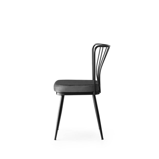 Set di 2 sedie da pranzo in velluto Yildiz 189 Grigio (4)