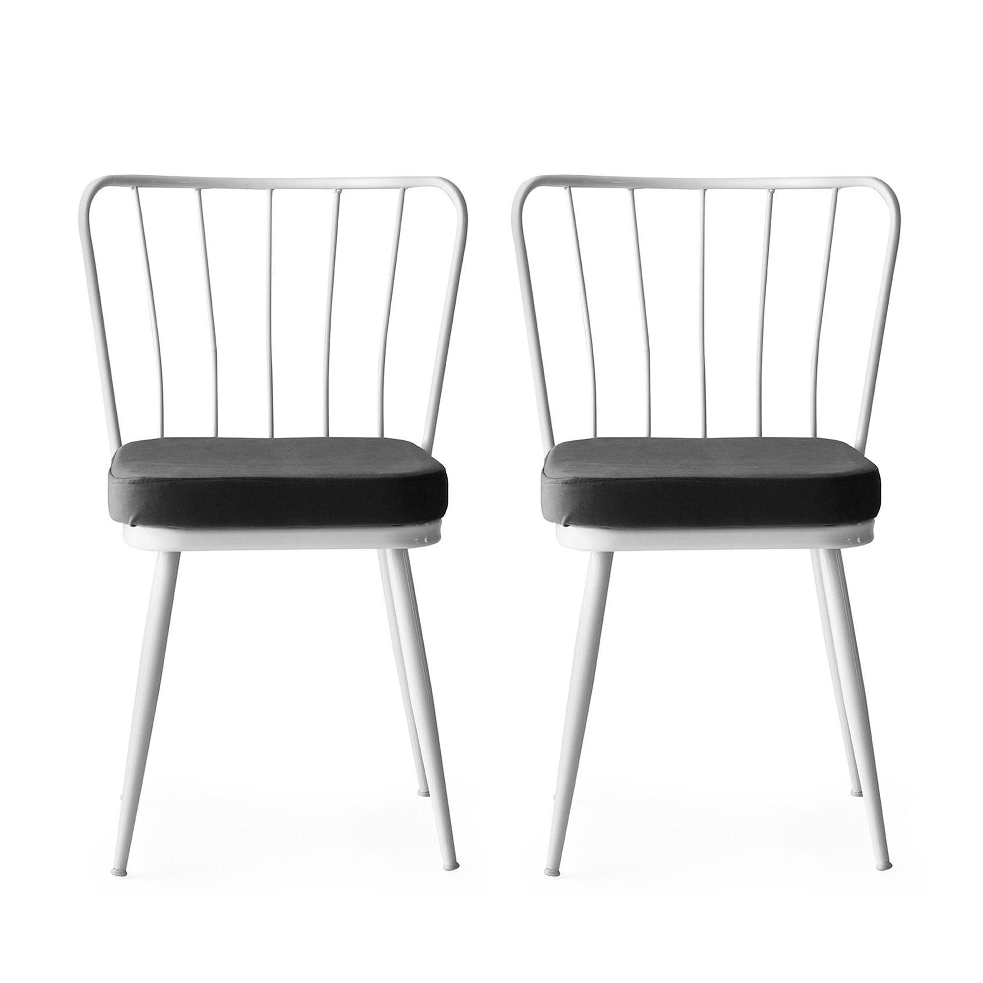 Set di 2 sedie da pranzo in velluto Yildiz 229 Grigio