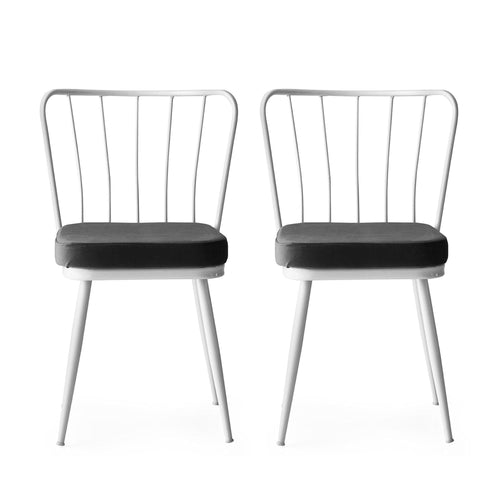 Set di 2 sedie da pranzo in velluto Yildiz 229 Grigio