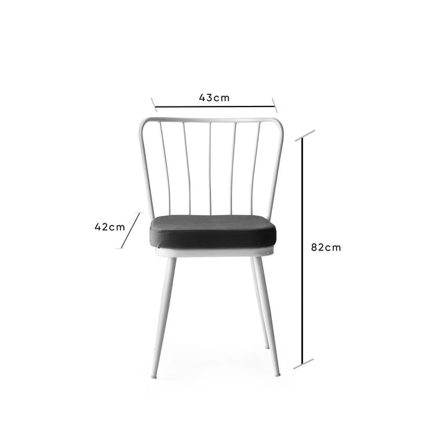 Set di 2 sedie da pranzo in velluto Yildiz 229 Grigio (6)