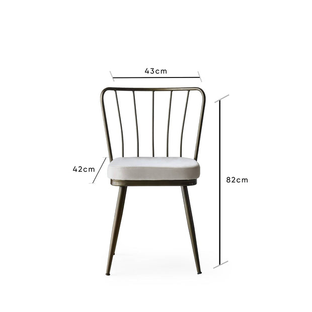 Set di 2 sedie da pranzo in velluto Yildiz 984 Grigio (6)