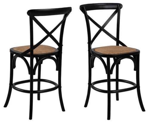 Set di 2 sgabelli da bar in legno Eileen Nero