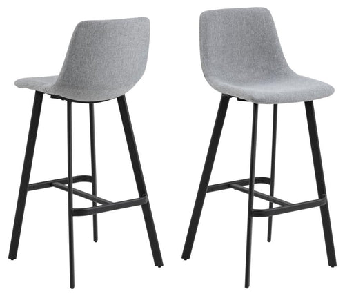 Set di 2 sgabelli da bar in tessuto Oregon Grigio