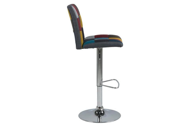Set di 2 sgabelli da bar in tessuto Sylvia Patchwork Multicolore (4)
