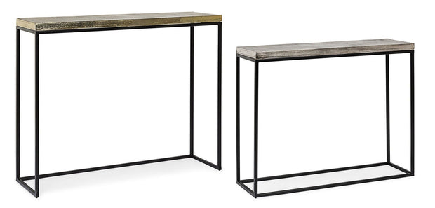 Set di 2 Tavoli Consolle Amira Antique Oro