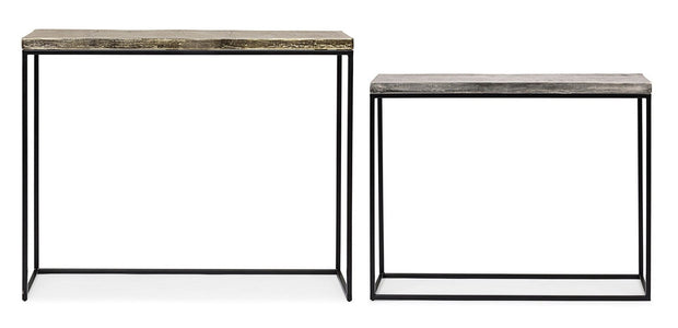 Set di 2 Tavoli Consolle Amira Antique Oro (2)