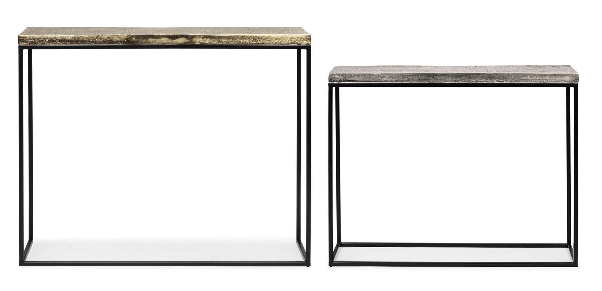 Set di 2 Tavoli Consolle Amira Antique Oro (3)