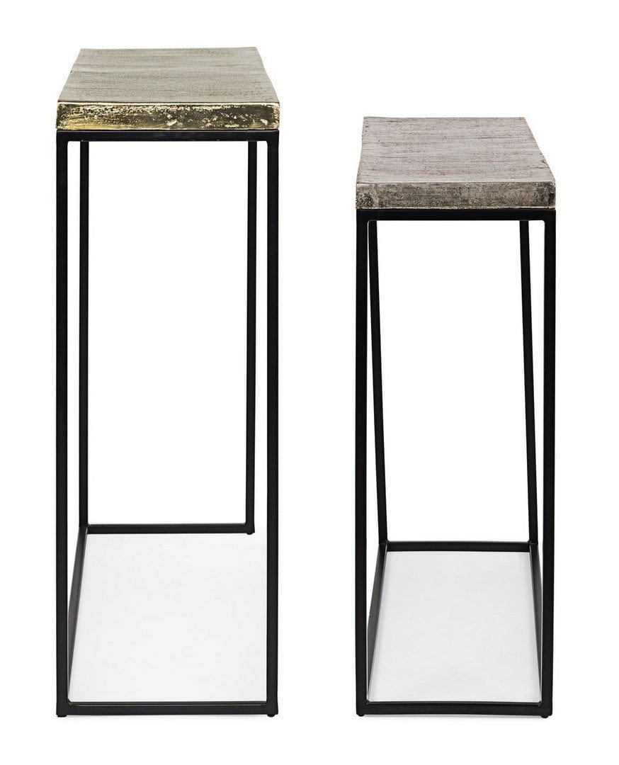 Set di 2 Tavoli Consolle Amira Antique Oro (4)