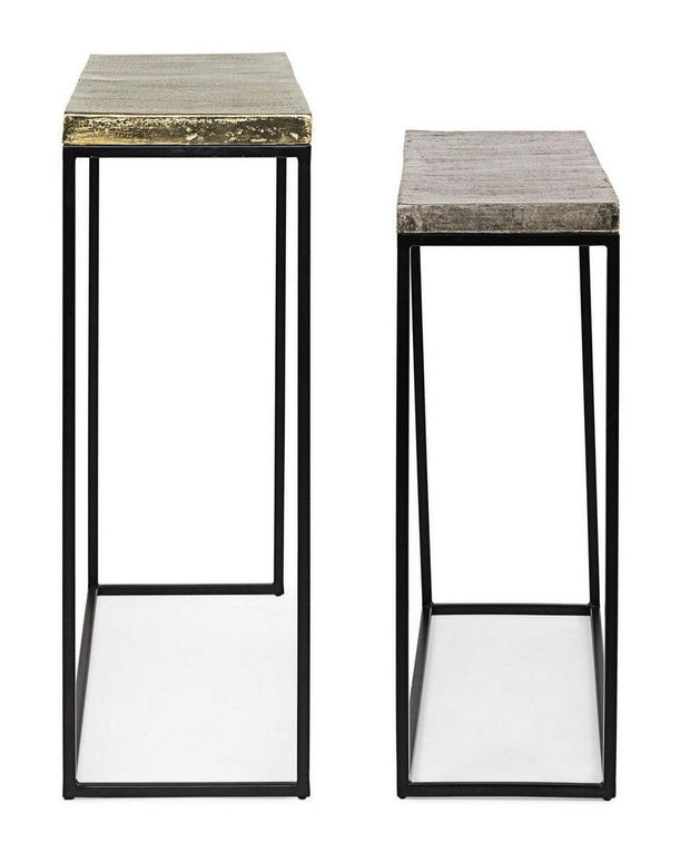 Set di 2 Tavoli Consolle Amira Antique Oro (4)