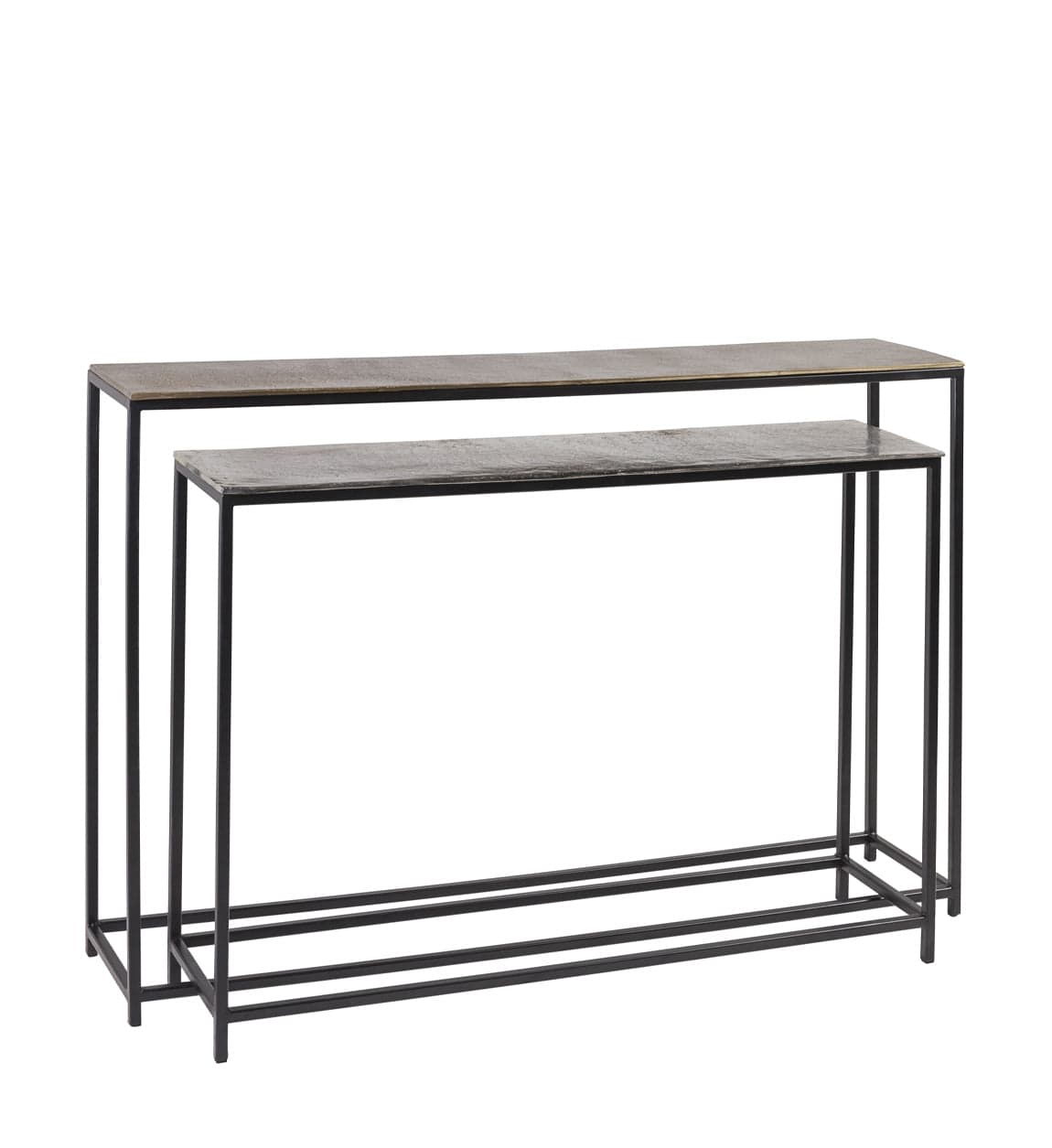 Set di 2 Tavoli Consolle Antique Ottone