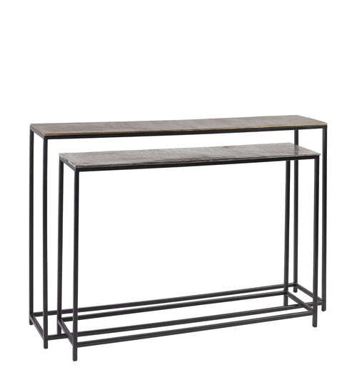 Set di 2 Tavoli Consolle Antique Ottone