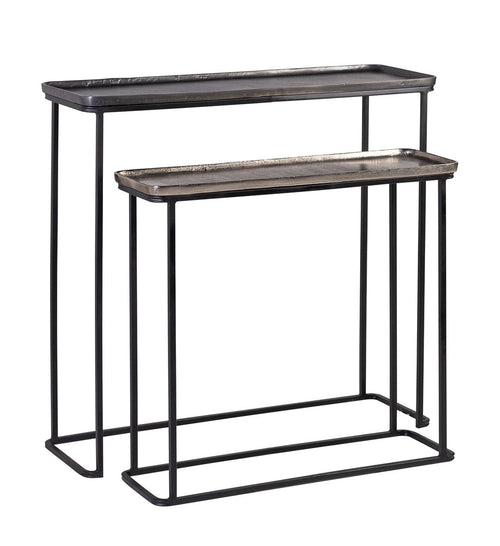 Set di 2 Tavoli Consolle Antique Ottone