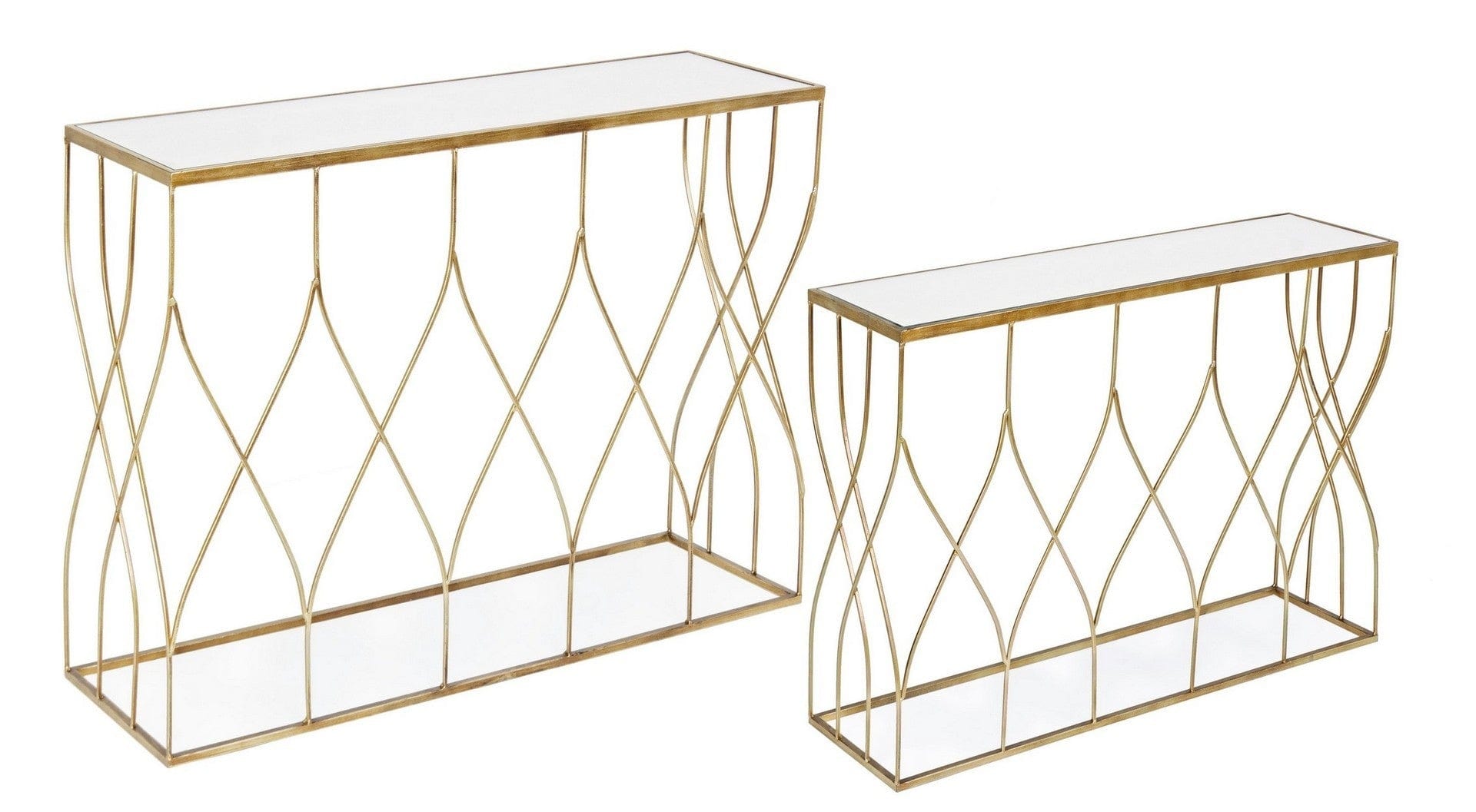 Set di 2 Tavoli Consolle Elenor Bianco (1)