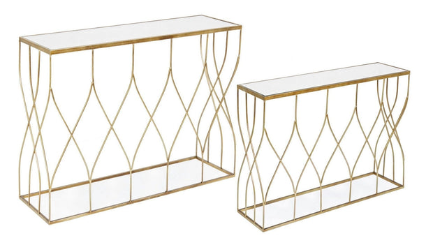 Set di 2 Tavoli Consolle Elenor Bianco (1)