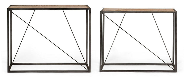 Set di 2 Tavoli Consolle Norris Naturale (1)