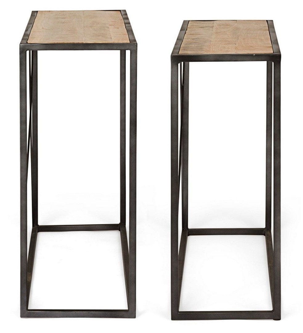 Set di 2 Tavoli Consolle Norris Naturale (4)