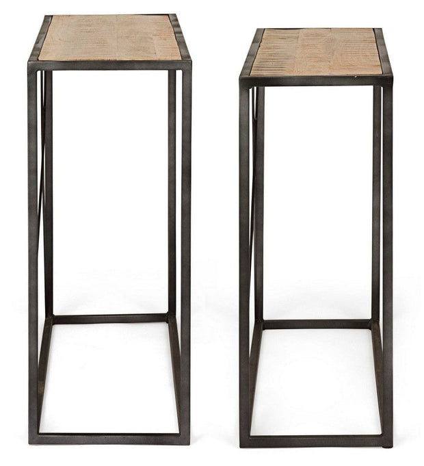 Set di 2 Tavoli Consolle Norris Naturale (4)