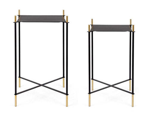 Set di 2 tavolini Anisha Square Nero (1)