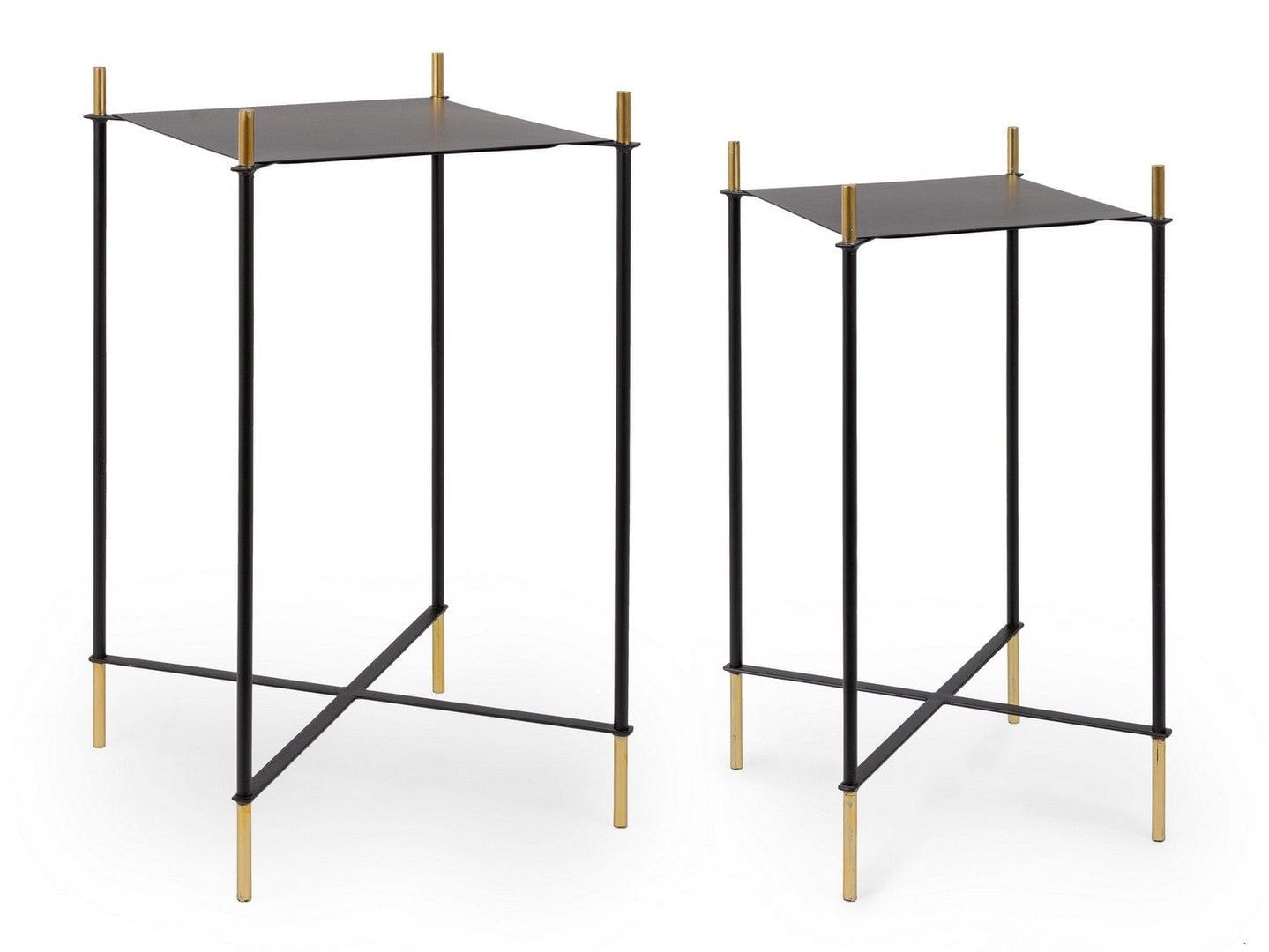Set di 2 tavolini Anisha Square Nero (2)