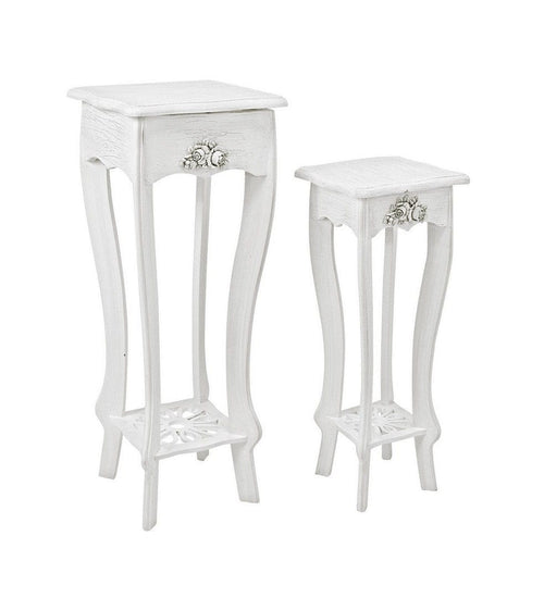 Set di 2 tavolini Blanc Bianco