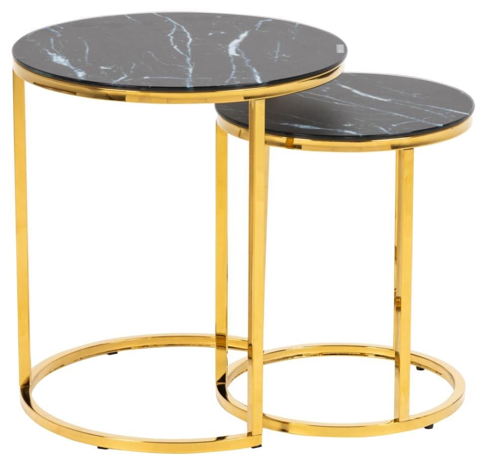 Set di 2 tavolini da caffè Alisma Round Nero (4)