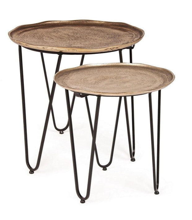 Set di 2 tavolini da caffè Amira I Round Oro