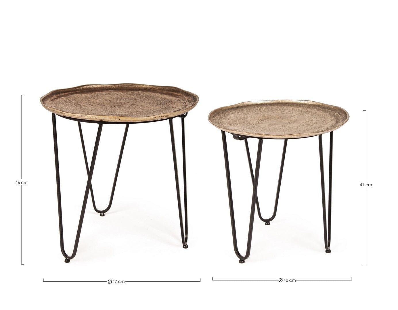 Set di 2 tavolini da caffè Amira I Round Oro (4)