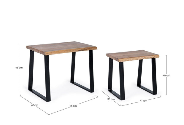Set di 2 tavolini da caffè Artur Naturale (4)
