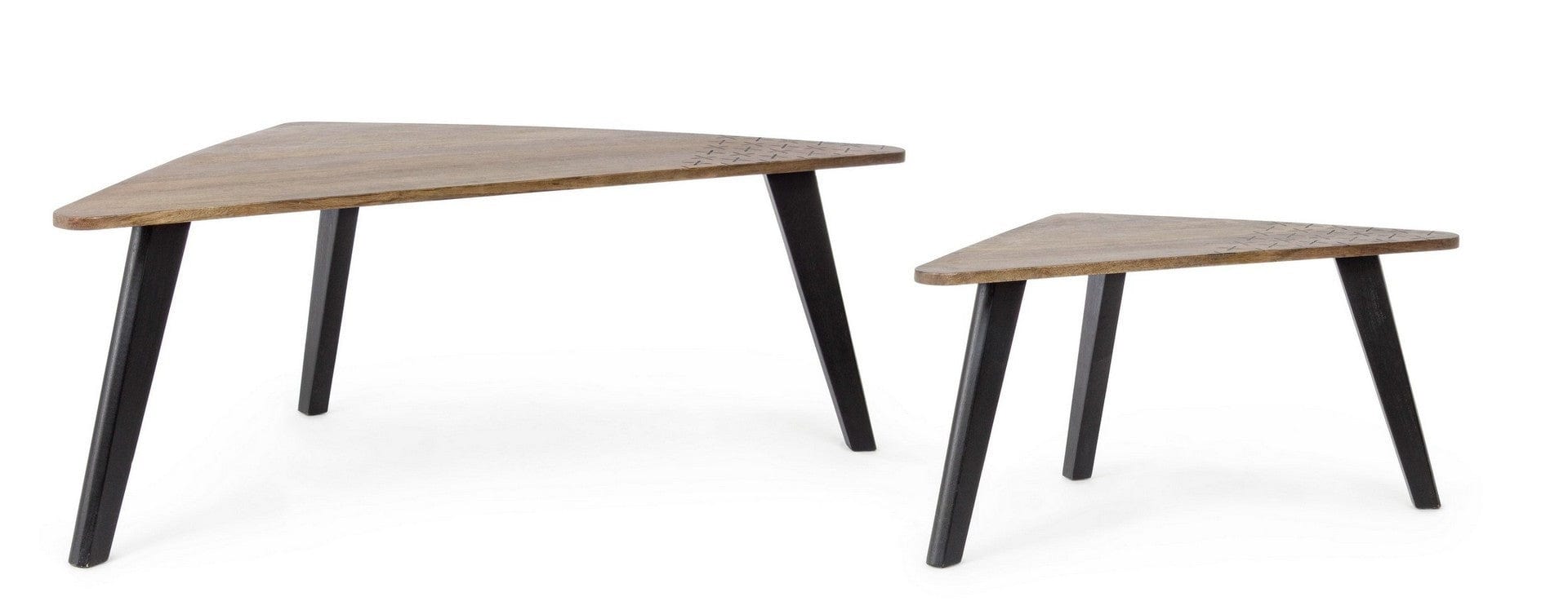 Set di 2 tavolini da caffè Emira Naturale