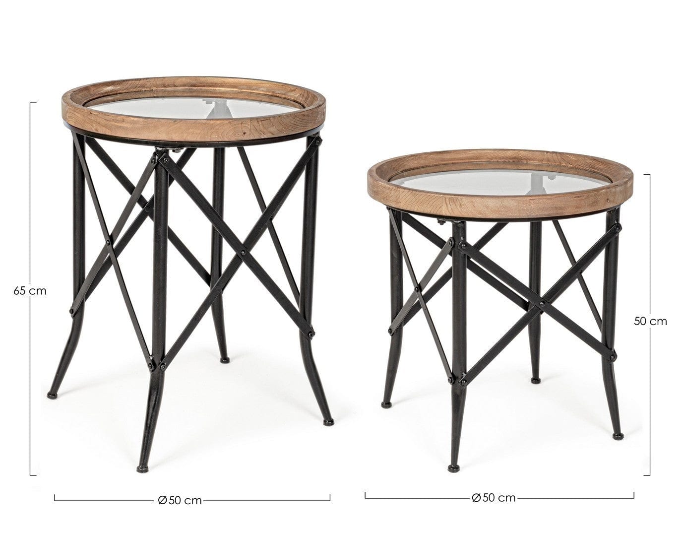 Set di 2 tavolini da caffè Evans Round Trasparente (8)